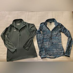 Under Armour and Nike quarter/half zip warm up gear